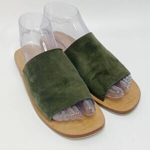 James Smith Sz 36 US 5-5.5 Off Duty Olive Suede Slide Sandals